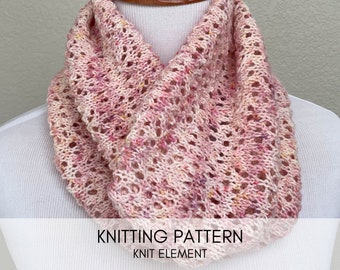 Drizzle Cowl Knitting Pattern: Simple Lace, One Skein (PDF Pattern)