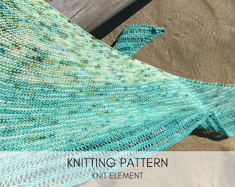 Saltwater Taffy Shawl Knitting Pattern: Crescent Shape (PDF Pattern)