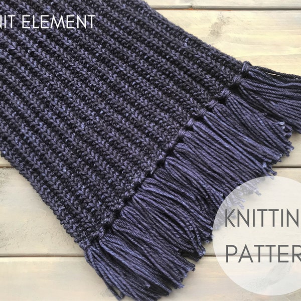 Scarf Knitting Pattern, Beginner Knitting Pattern, Orion Scarf Pattern, Knitted Scarf, Pattern Long Fringe Scarf Pattern, Unisex Scarf