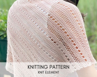 Striation Point Shawl Knitting Pattern: Easy Lightweight Scarf (PDF Pattern)