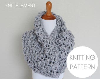 Knitting Pattern, Chunky Knit Cowl Pattern, Oversize Cowl Pattern, Diamond Cowl, Diamond Cowl Pattern