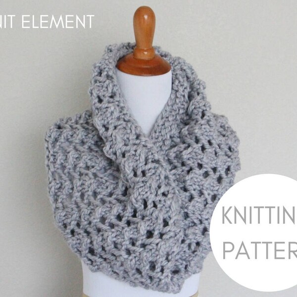 Knitting Pattern, Chunky Knit Cowl Pattern, Oversize Cowl Pattern, Diamond Cowl, Diamond Cowl Pattern