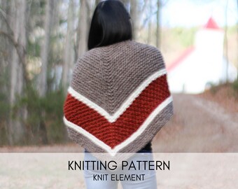Triangle Shawl Knitting Pattern: Easy 70's Style (PDF Pattern)