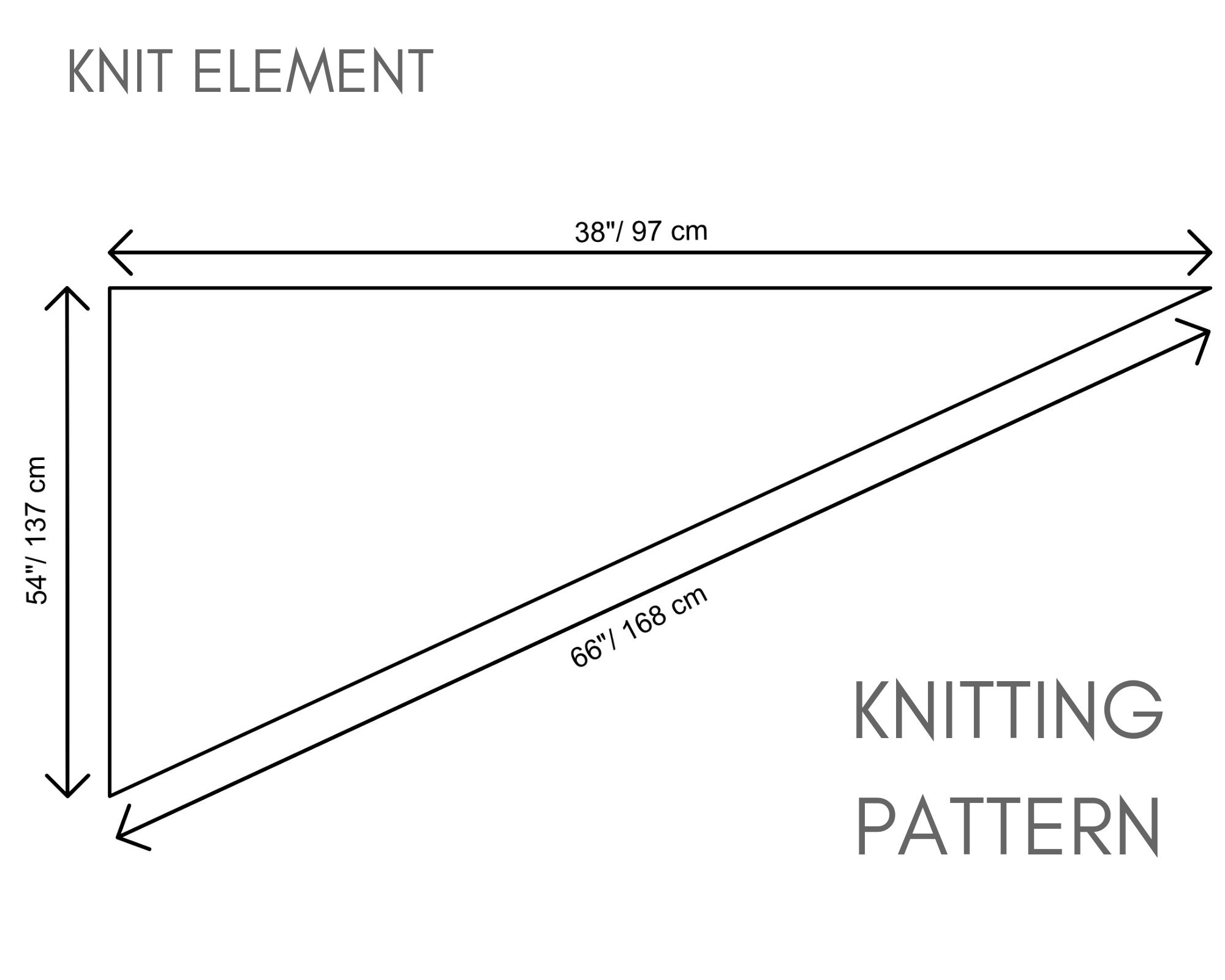 Sideways Triangle Shawl Pattern // Knitting Pattern // Knit | Etsy