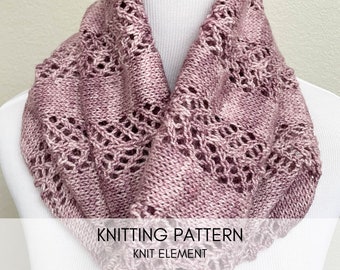 Dart Cowl Knitting Pattern – Fingering Weight Lace, One Skein (PDF Pattern)