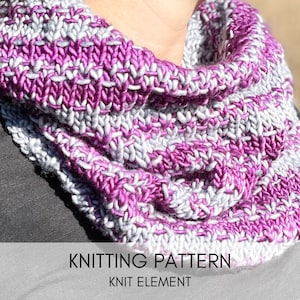 Knitting Pattern, Phase Cowl Knitting Pattern, Bulky Knit Cowl Pattern, Knitted Cowl Pattern, Easy Knitting Pattern, Colorwork Cowl Pattern