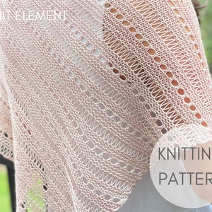 Knitting Pattern, Striation Point Shawl Pattern, Knit Scarf Pattern, Lightweight Scarf Pattern, Easy Knitting Pattern, One Skein Pattern