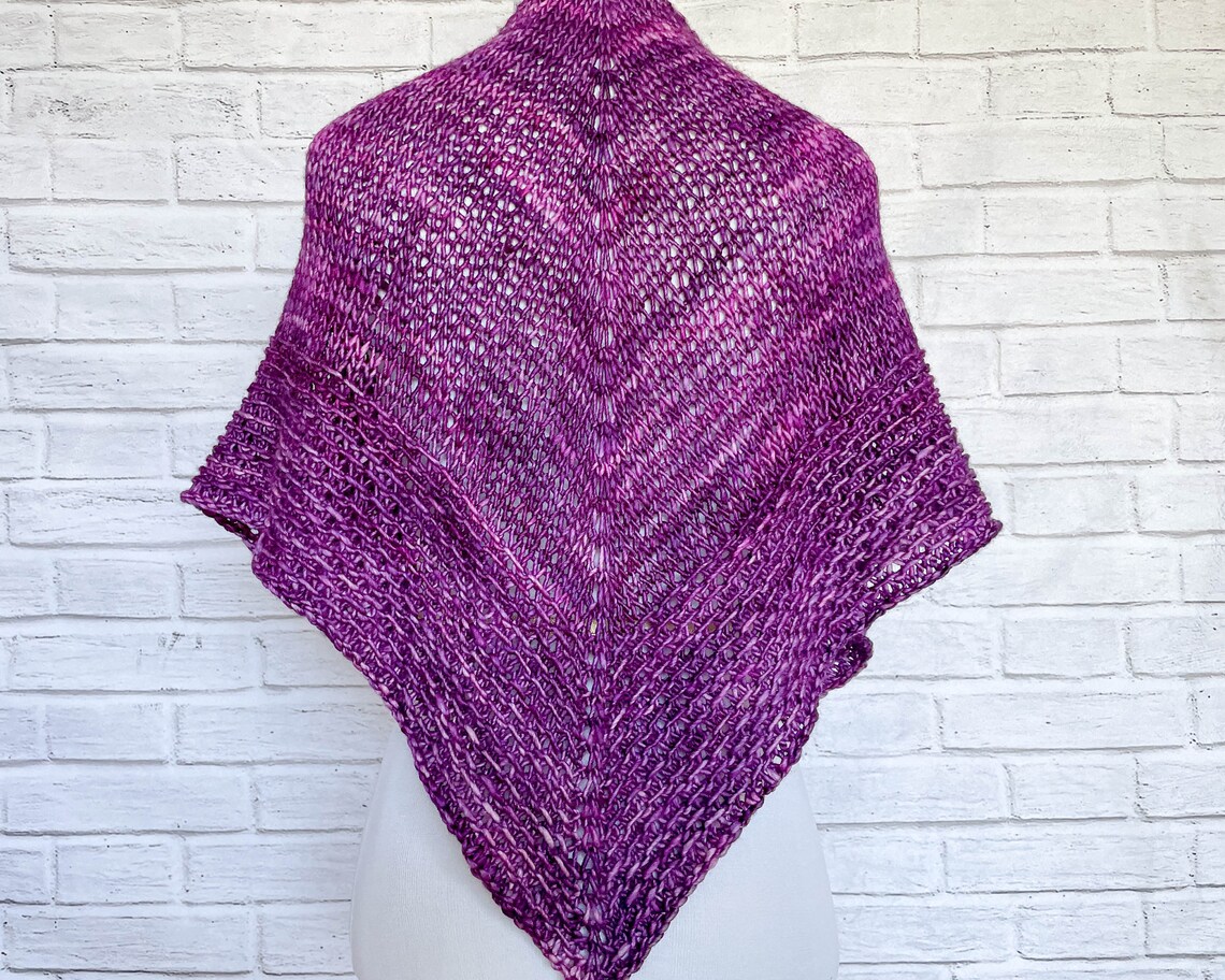 Bulky Knit Shawl Pattern Triangle Shawl Pattern Knitting | Etsy