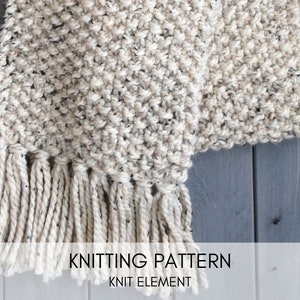 Knitting Pattern, Beginner Knitting Pattern, Chunky Knit Scarf Pattern, Knitted Scarf, Pattern Long Fringe Scarf Pattern, Unisex Scarf