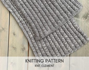 Reversible Ribbed Knit Scarf Pattern: Beginner Unisex Scarf (PDF Download)