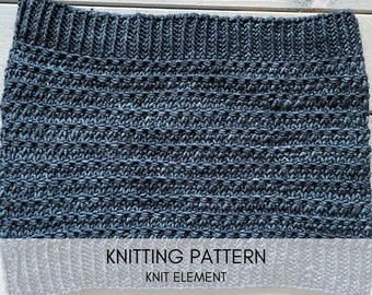Topography Cowl Knitting Pattern: Beginner Worsted Yarn (PDF Pattern)