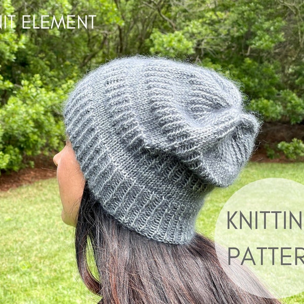 Knitting Pattern, Slouchy Hat Pattern, Knitting Hat Pattern, Slouchy Hat Knitting Pattern, Centrifugal Hat, Mohair Hat