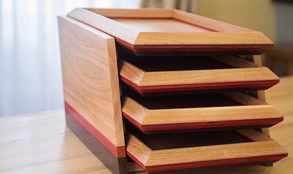 Desk Paper Tray Desk Paper Organizer Wooden Paper Tray Etsy