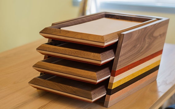 4 Tier Desk Organizer Tray Document Wood Paper 4 Tier Desk Organizer Tray Document
