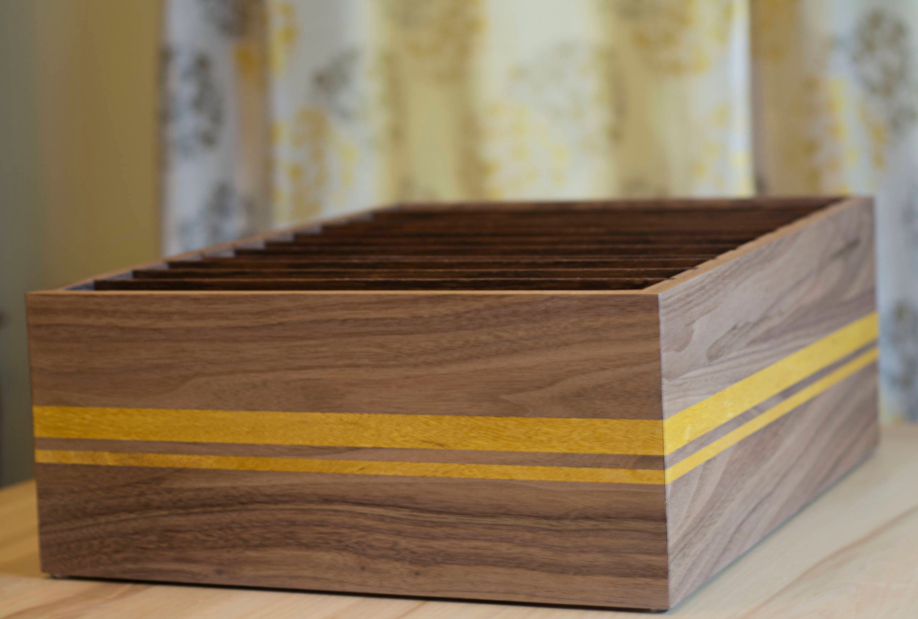 Wood File Box File Organizer in Walnut Wood Etsy