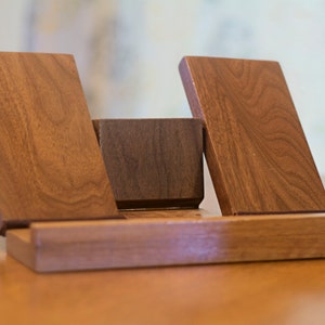 Wooden Recipe Book Holder and Recipe Book Stand in Walnut Wood