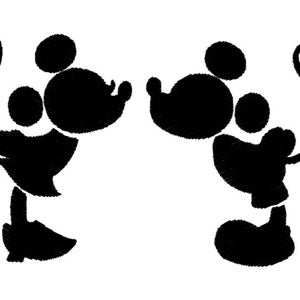 silhouette machine embroidery design  for kids, mickey mouse silhouette design, fill embroidery design, instant download