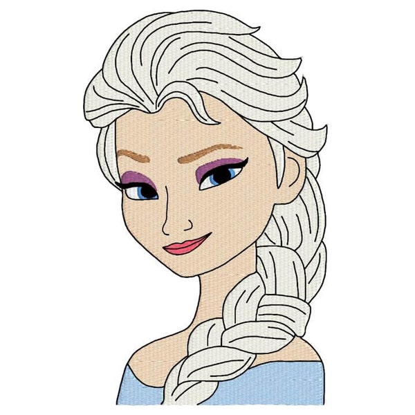 elsa frozen machine embroidery design, design for kids, fill embroidery design, instant download