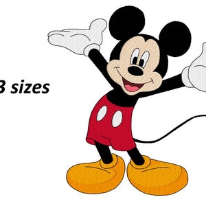 mickey mouse embroidery design, machine embroidery design, design for kids, fill embroidery design, instant download, 3 sizes