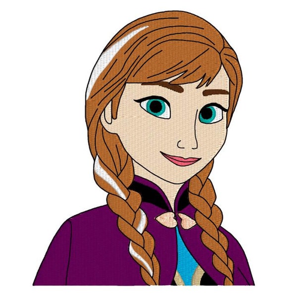 anna frozen machine embroidery design, deign for kids, fill embroidery design, instant download