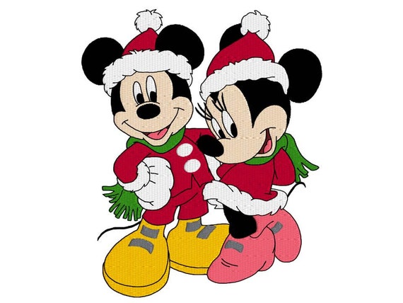 Disegni Di Natale Topolino.Topolino E Minnie Mouse Disney Macchina Ricamo Design Etsy