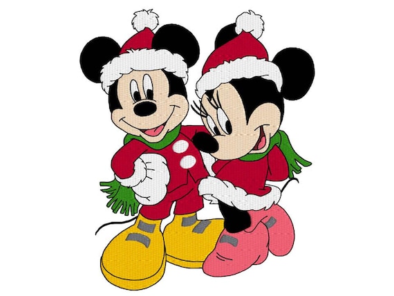 Disegni Di Natale Topolino.Topolino E Minnie Mouse Disney Macchina Ricamo Design Etsy