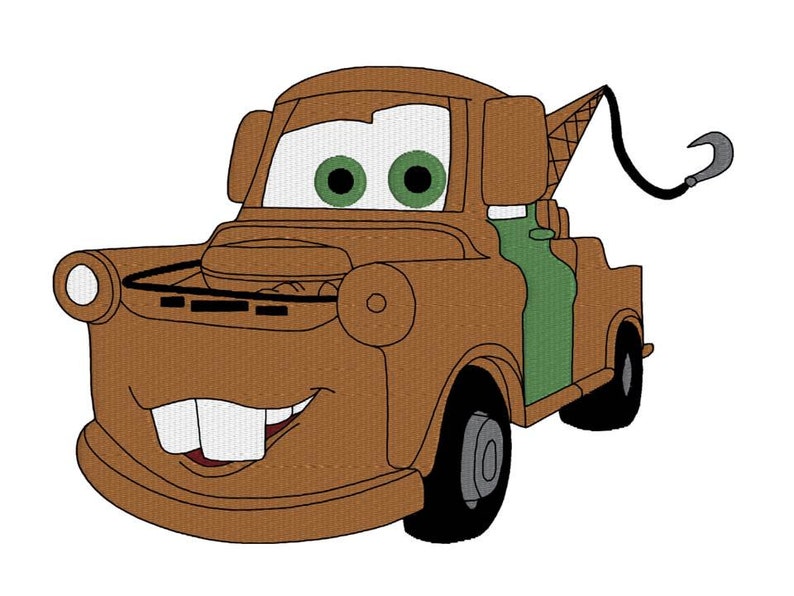 tow mater cars machine embroidery design design for kids image 0.