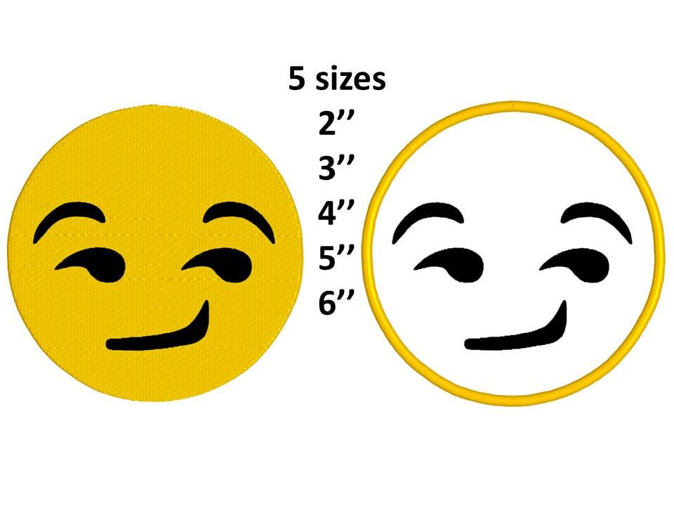 Smirk face emoji machine embroidery design fill and applique  etsy Smirk face emoji machine embroidery design fill and applique  etsy