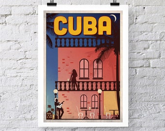 Vintage Travel Print: Cuba Wall Art poster