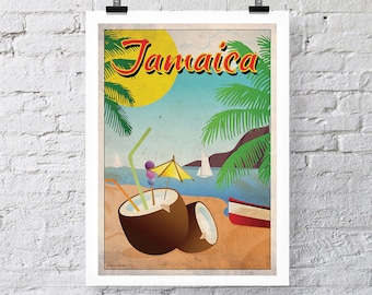 Vintage Travel Print: Jamaica Wall Art poster
