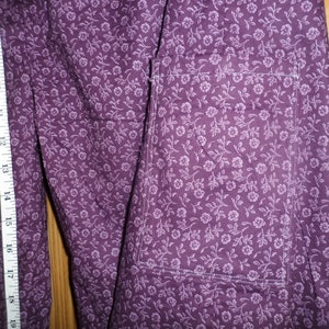 oversized light cotton comfortable purple flowered baggy pant with elastic waist and pockets (also for maternity)