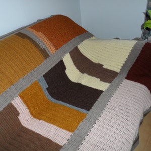 textured woollen crochet sofa cover blanket image 2