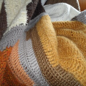 textured woollen crochet sofa cover blanket image 4