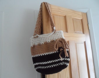 sturdy large  washable crochet market bag or tote bag