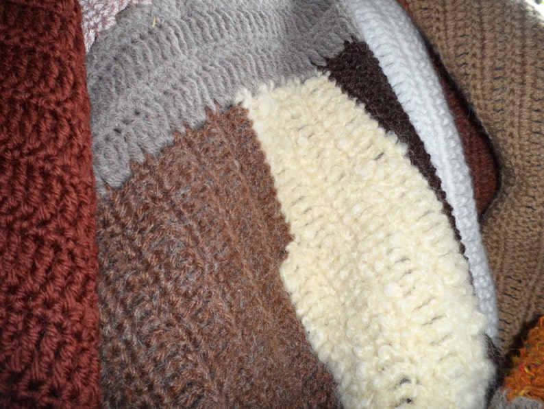 textured woollen crochet sofa cover blanket image 5