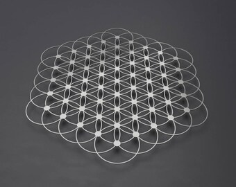 Flower of Life Metal Wall Art, Sacred Geometry, Metal Wall Decor, Large Metal Wall Art, Metal Wall Sculpture, Yoga Art, Mandala, Silver Art