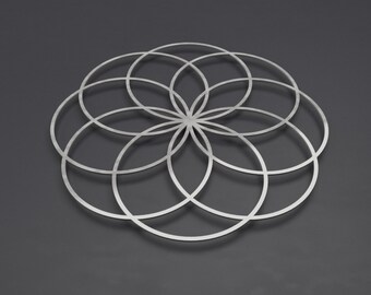 Seed of Life Sacred Geometry Metal Wall Art, Sacred Geometry Decor, Modern Metal Wall Art, Silver Metal Wall Art, Loft Wall Art, 24" or 30"