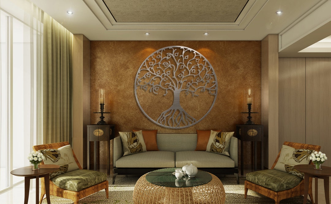 Tree of Life Metal Wall Art, Metal Tree Wall Art, Circle Wall Art