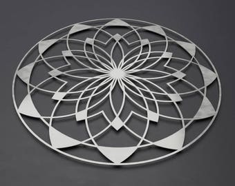 Lotus Mandala Metal Wall Art Sculpture, Large Metal Wall Decor, Sacred Wall Art, Modern Metal Wall Art, Silver Metal Wall Art, Loft Wall Art