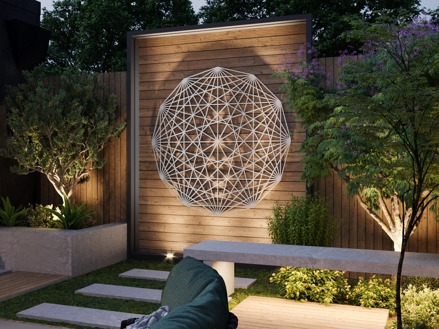 Tesseract Sacred Geometry Outdoor Metal Wall Art Sculpture   Etsy.de