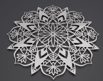 Lotus Mandala II Metal Wall Art, Mandala Wall Decor, Modern Metal Wall Sculpture, Large Mandala Wall Art, Yoga studio Art, 36" x 36"