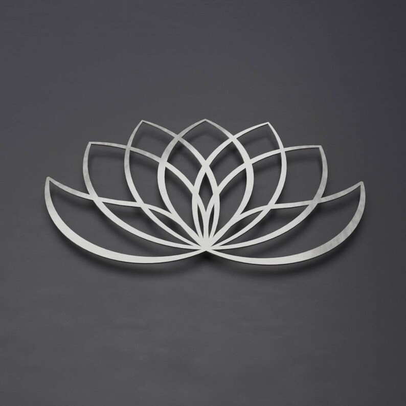 Modern Lotus Flower Metal Wall Art Sculpture Lotus Flower Etsy