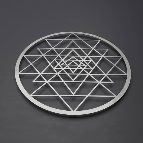 Sri Yantra Lotus Mandala Metal Wall Art Sculpture Sacred Etsy