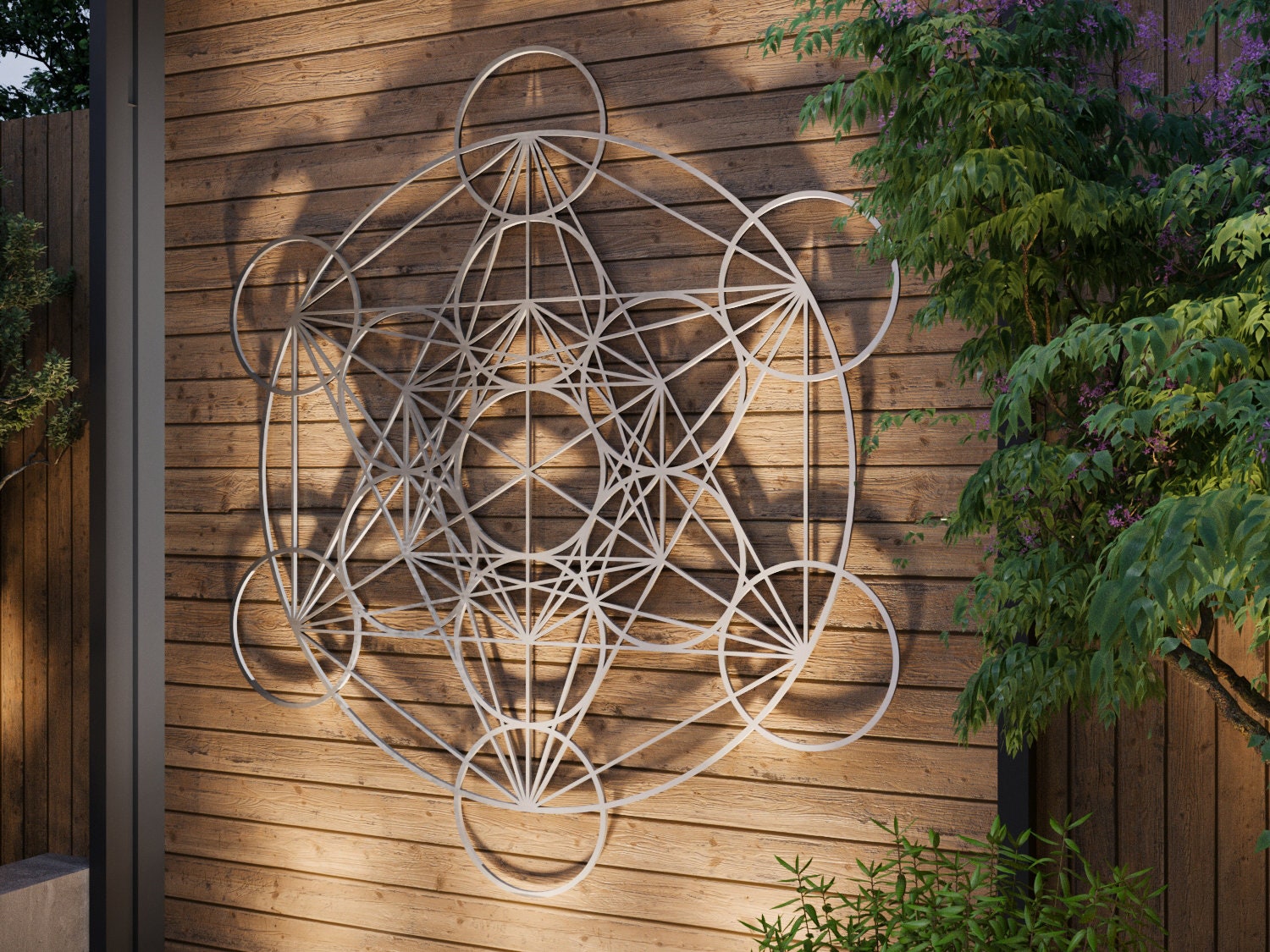 Flower of Life Outdoor Metal Wall Art Sculpture, Sacred Geometry