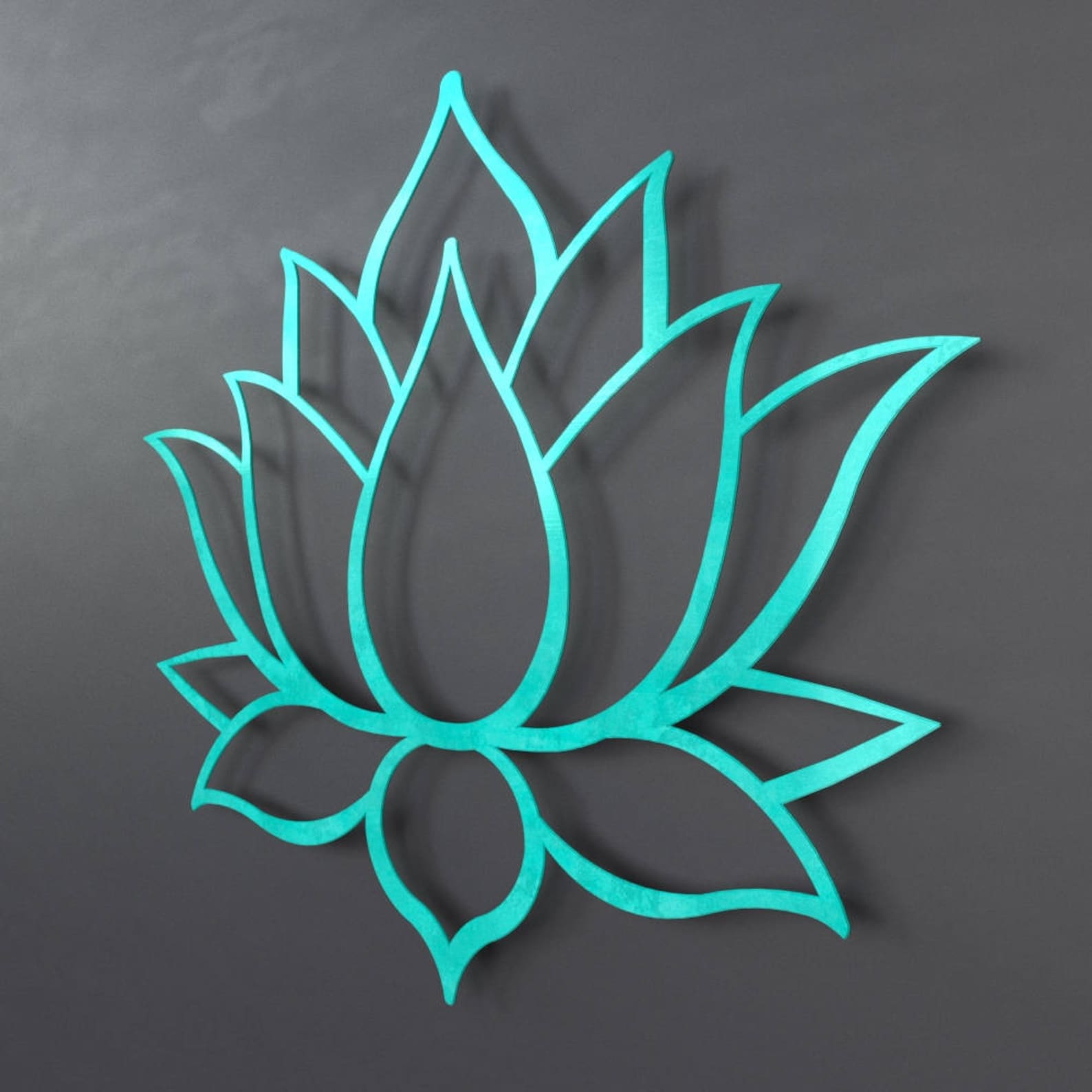 Lotus Flower Metal Wall Art Sculpture Brushed Metal W/ Etsy