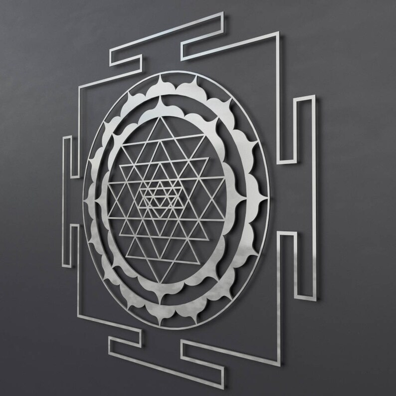 Sri Yantra Lotus Mandala Metal Wall Art Sculpture with Etsy