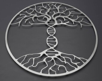 DNA Tree of Life Metal Wall Art, Metal Tree Wall Art, Double Helix, Molecule Art, Modern Wall Decor, Large Metal Wall Art, Scientist Gift