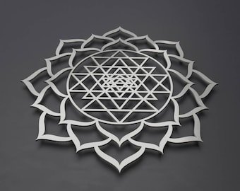 Sri Yantra Lotus Mandala Metal Wall Art Sculpture, Sacred Geometry, Circle Wall Art, Large Metal Wall Art, Sri Shakra, Yoga Wall Art, Modern