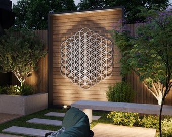 Flower of Life Outdoor Metal Wall Art Sculpture, Sacred Geometry Wall Art, Extra Large Metal Wall Art, Modern Outdoor Decor, By Arte & Metal