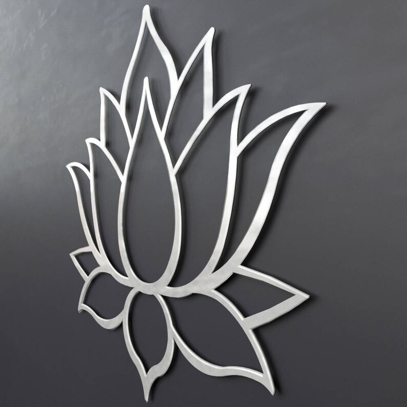 Lotus Flower Large 3D Metal Wall Art Meditation Wall Art Etsy
